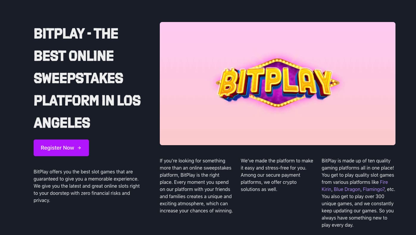 BitPlay Landing Page