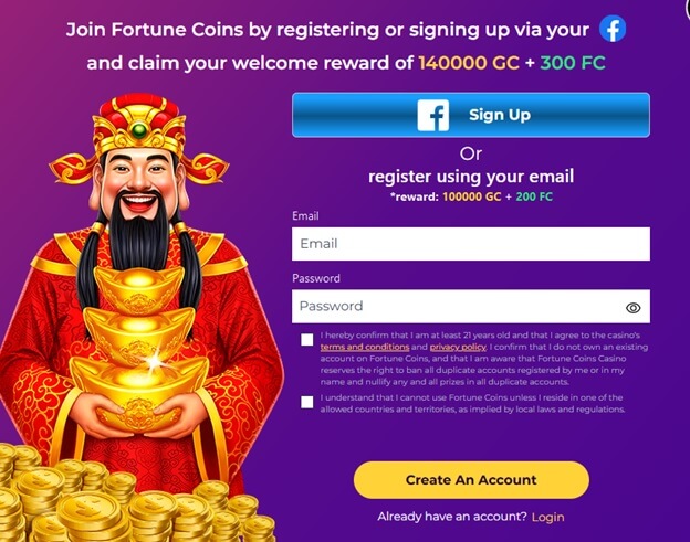Fortune Coins slots sign up