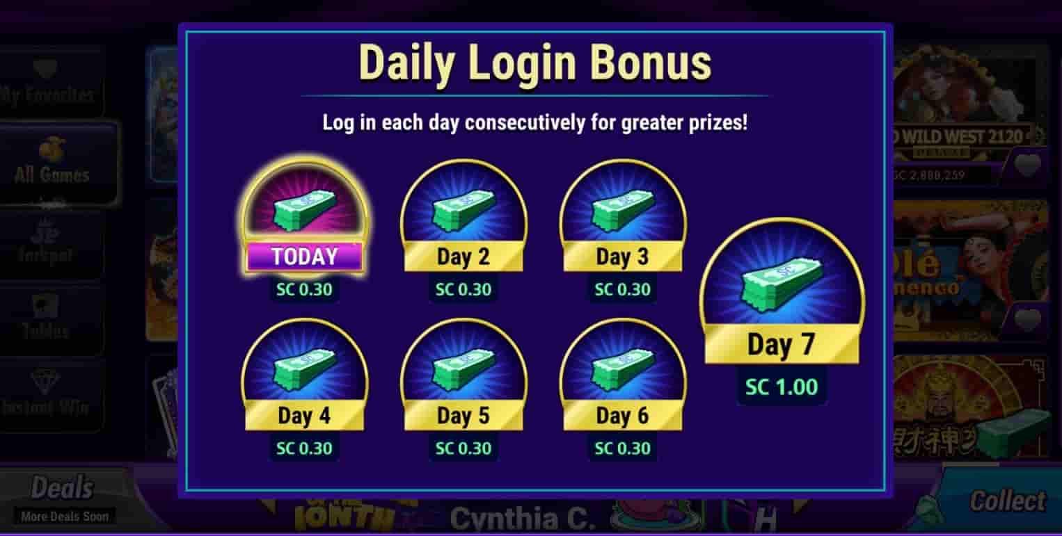 luckyland slots daily login bonus offer