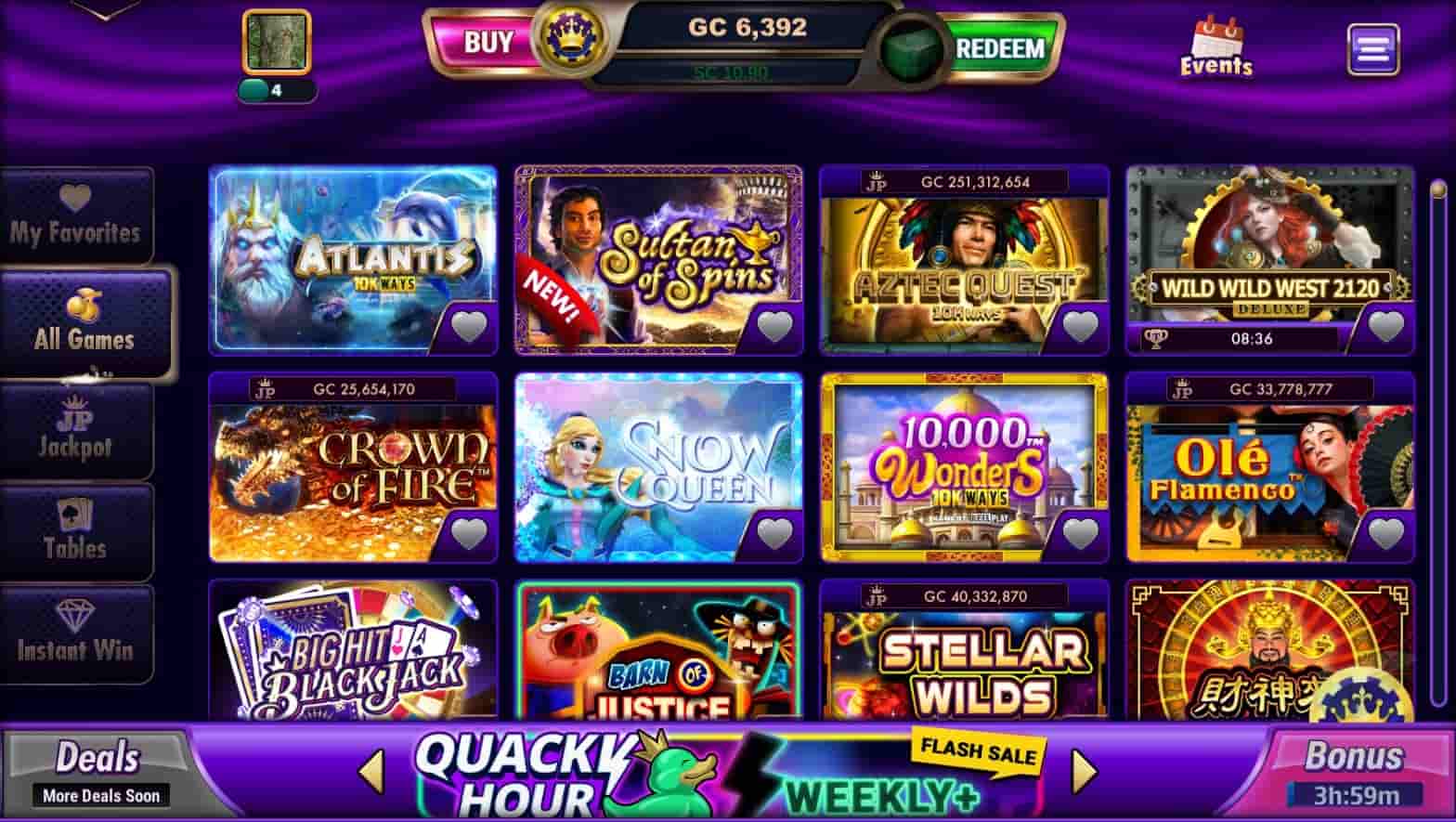 luckyland slots game selection