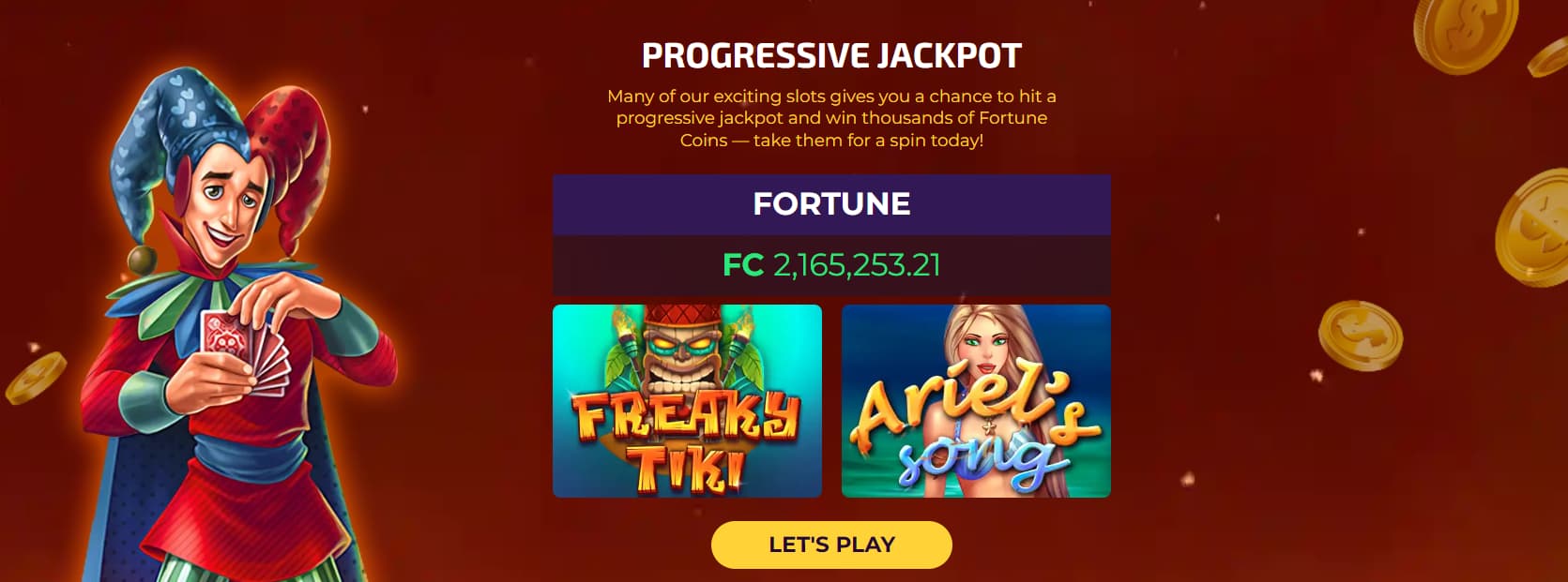 fortune coins progressive jackpot