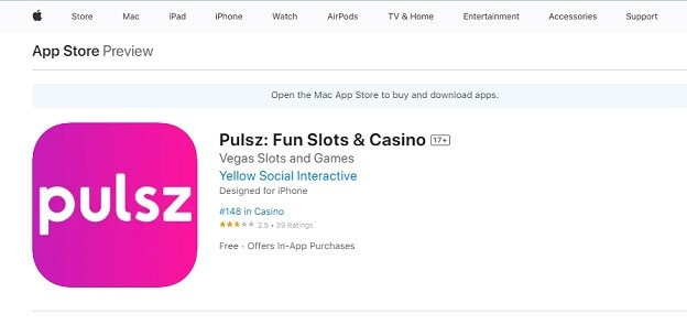 pulsz app store page