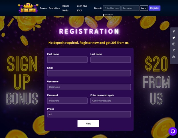 Crypto sweepstakes casinos registration