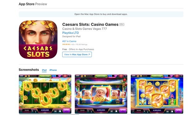 Caesars App Store App