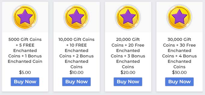 Enchanted sweeps free coin packages