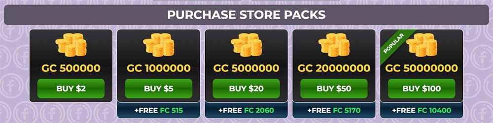 fortune coins gold coin packages