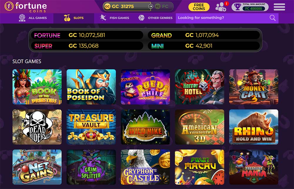 fortune coins slots lobby