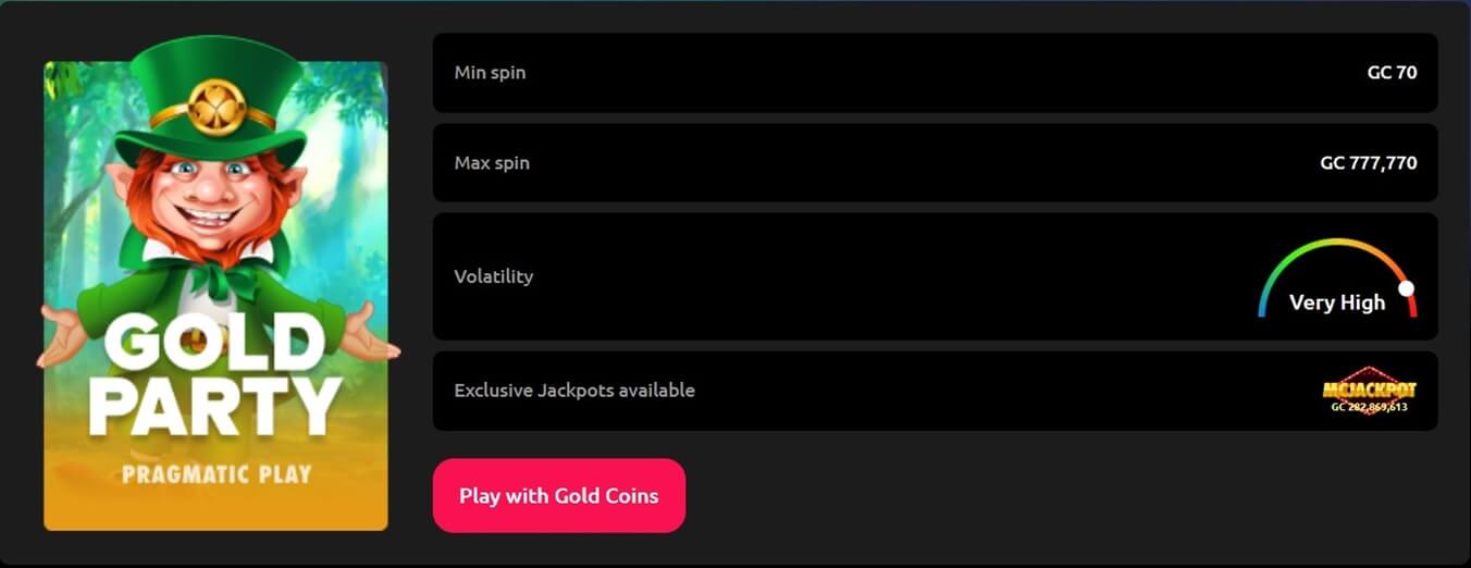 Gold Party Slot Info