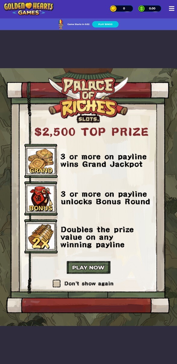 Golden Hearts Games Palace of Riches Slots