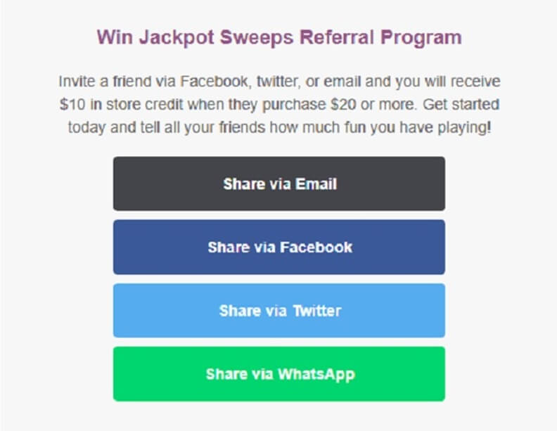 Jackpot Sweeps Referral Program