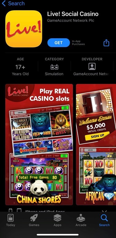 Live! Social Casino iOS App