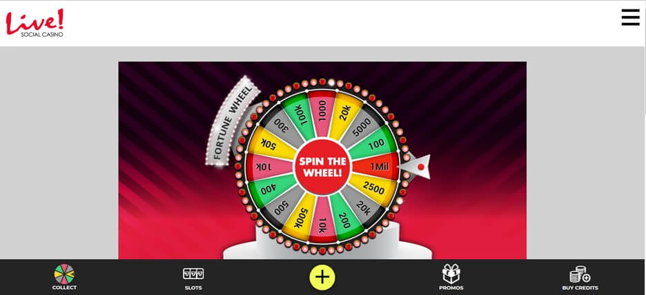 Live! Social Casino Spin The Wheel