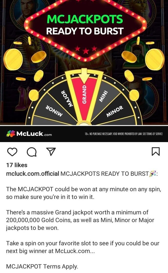 McLuck Instagram Bonus