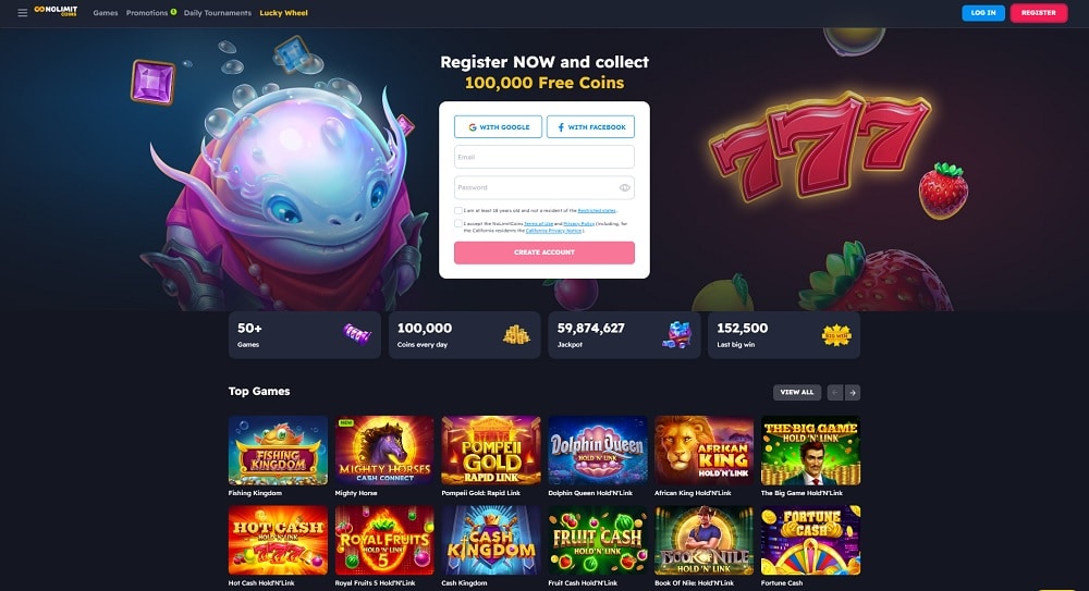 No Limit Casino Homepage