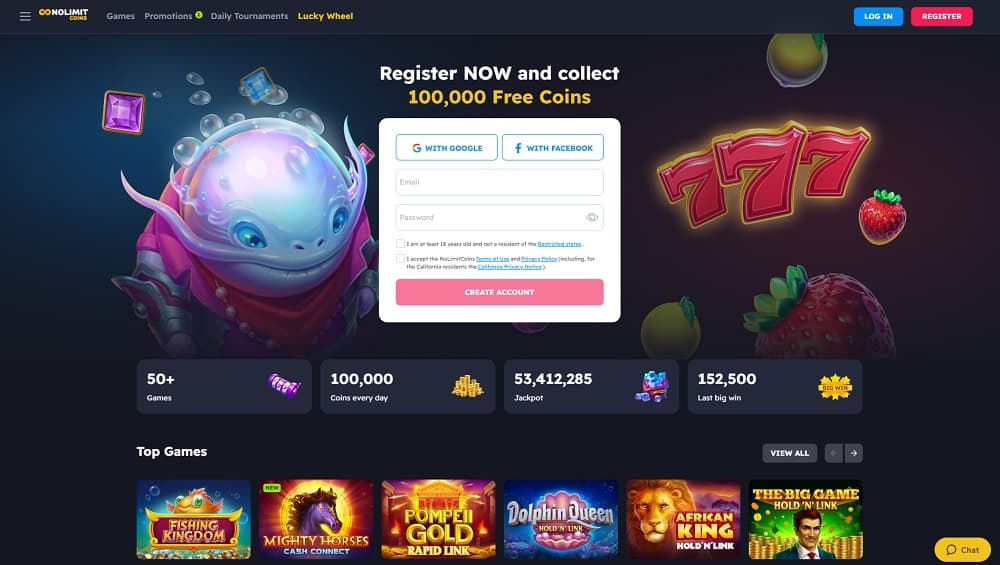 no limit coins casino homepage