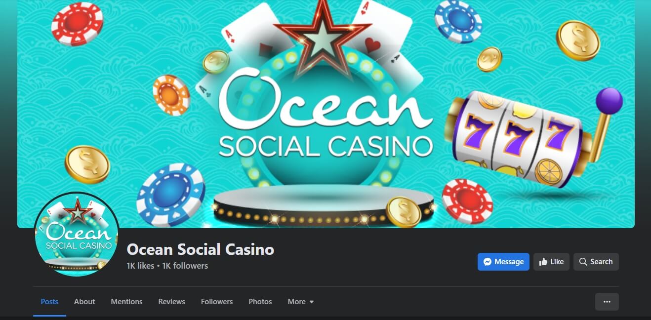 Ocean Social Casino Facebook Page