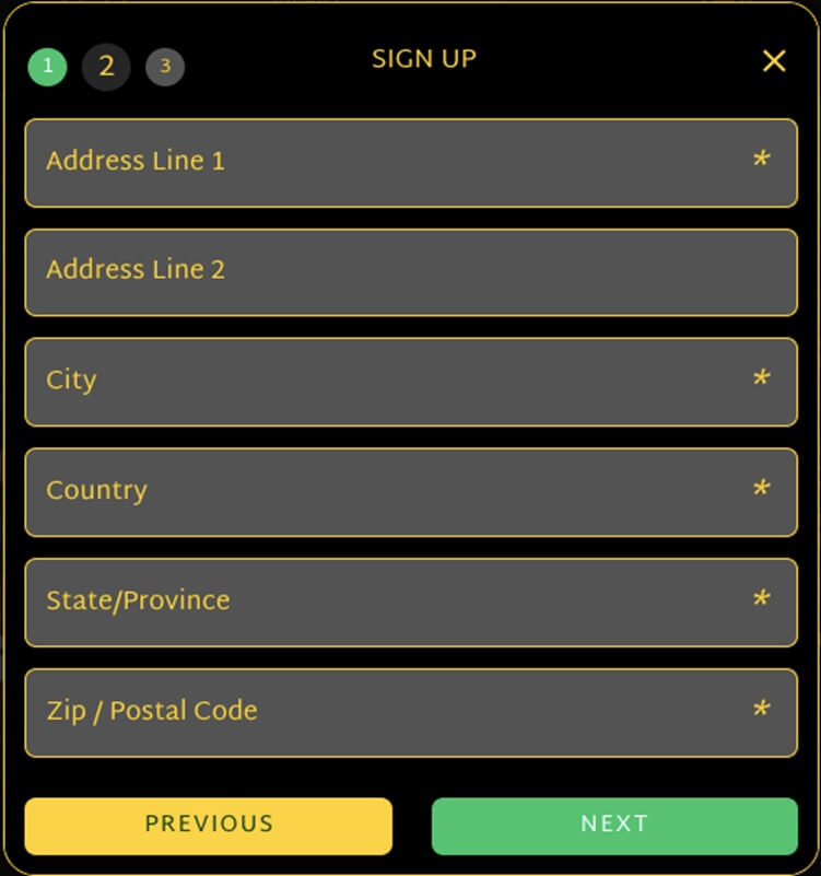 Ozwin Casino Sign up Process 2