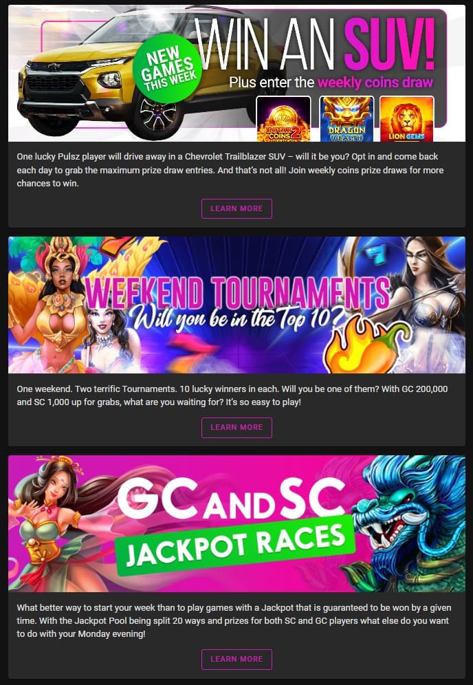 pulsz casino current promotions