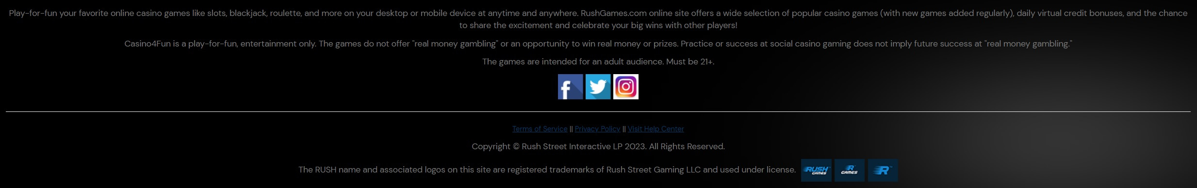 Rush Games Responsible Gaming