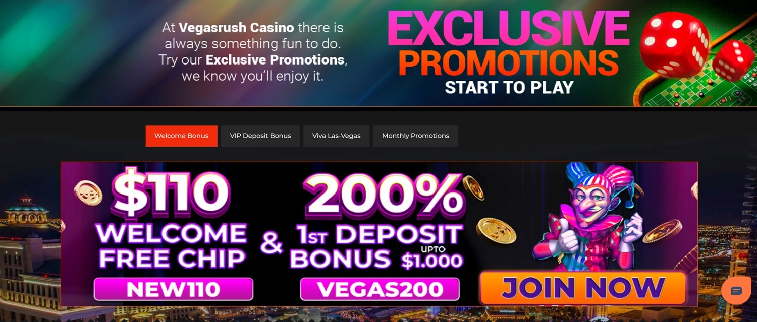 Vegas Rush Welcome Bonus