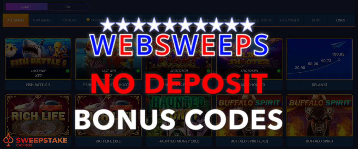 WebSweeps No Deposit Bonus