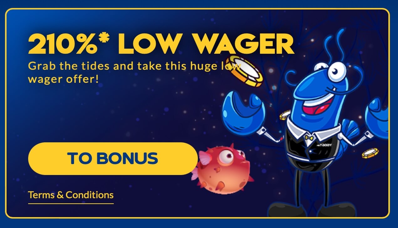 Yabby Casino Low Wager Bonus